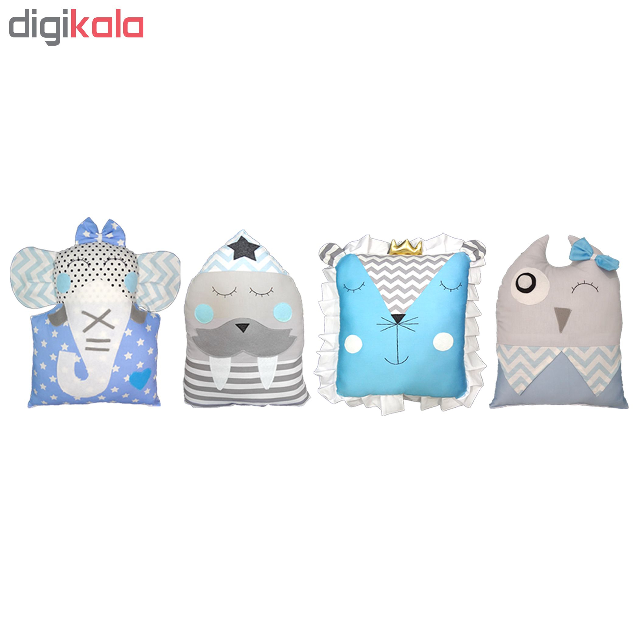 محافظ تخت کودک طرح حیوانات جنگل مدل Animal Friendship 9851 مجموعه 4 عددی