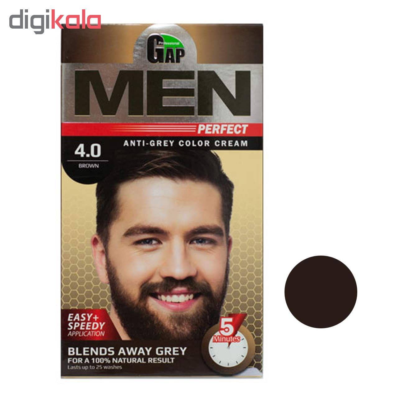 کیت رنگ مو گپ سری Men Perfect شماره 4.0 رنگ قهوه ای -  - 6