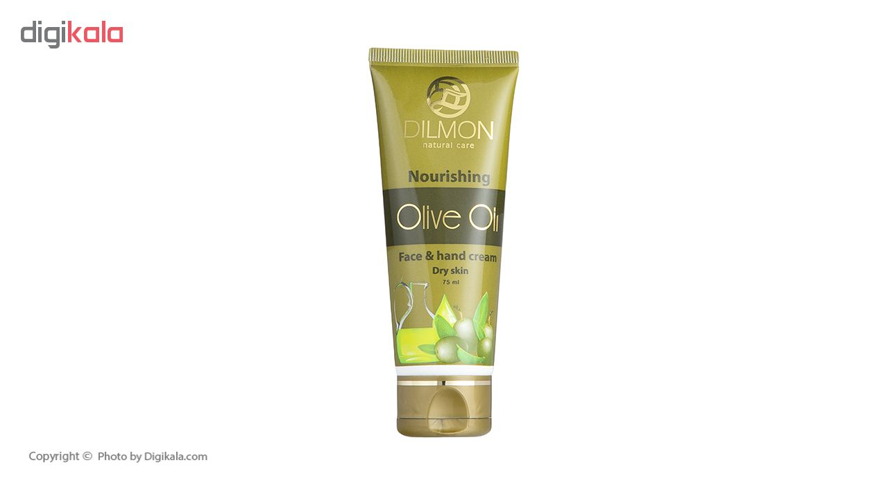 کرم مرطوب کننده دست و صورت دیلمون مدل Olive Oil حجم 75 میلی لیتر