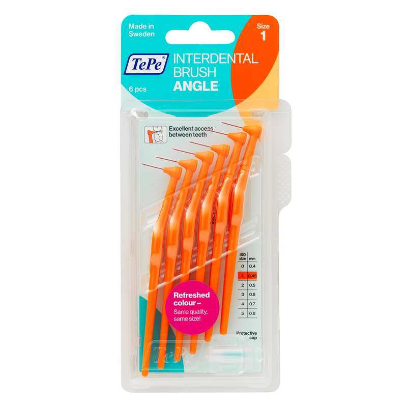 مسواک بین دندانی ته‌په مدل Angle سایز 1 بسته ۶ عددی
