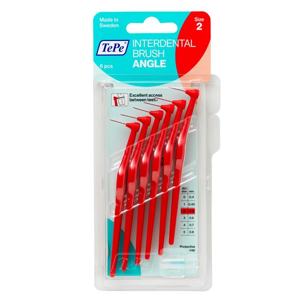 مسواک بین دندانی ته‌په مدل Angle سایز 2 بسته ۶ عددی