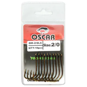 قلاب ماهیگیری اسکار مدل OH-2-0LC سایز 2/0 بسته 10 عددی