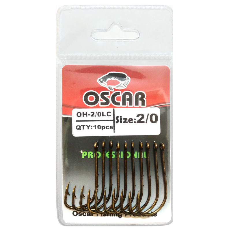 قلاب ماهیگیری اسکار مدل OH-2-0LC سایز 2/0 بسته 10 عددی