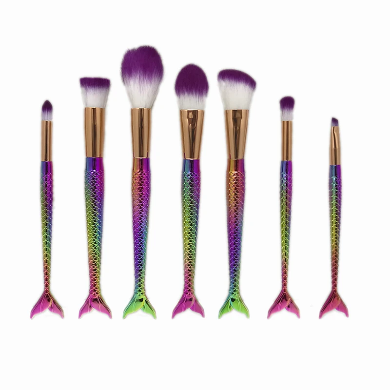 ست برس آرایشی طرح پری دریایی مجموعه 7 عددی