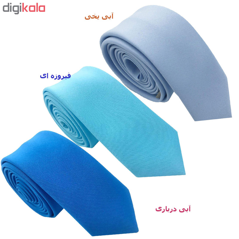 کراوات مردانه هکس ایران مدل OM-BL مجموعه 3 عددی