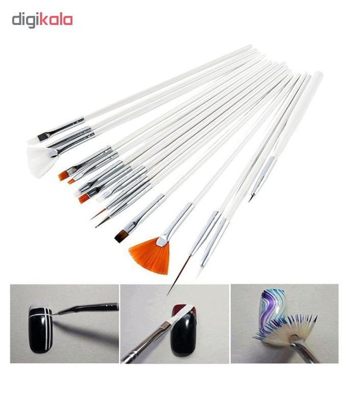 قلم موی طراحی ناخن مدل 702D بسته 15 عددی