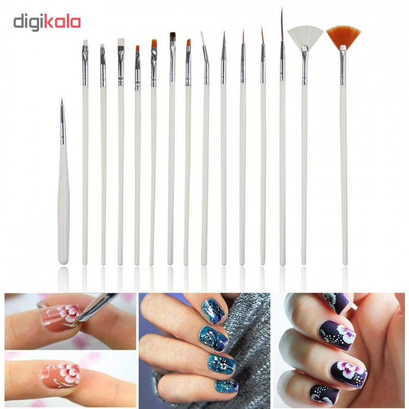 قلم موی طراحی ناخن مدل 702D بسته 15 عددی