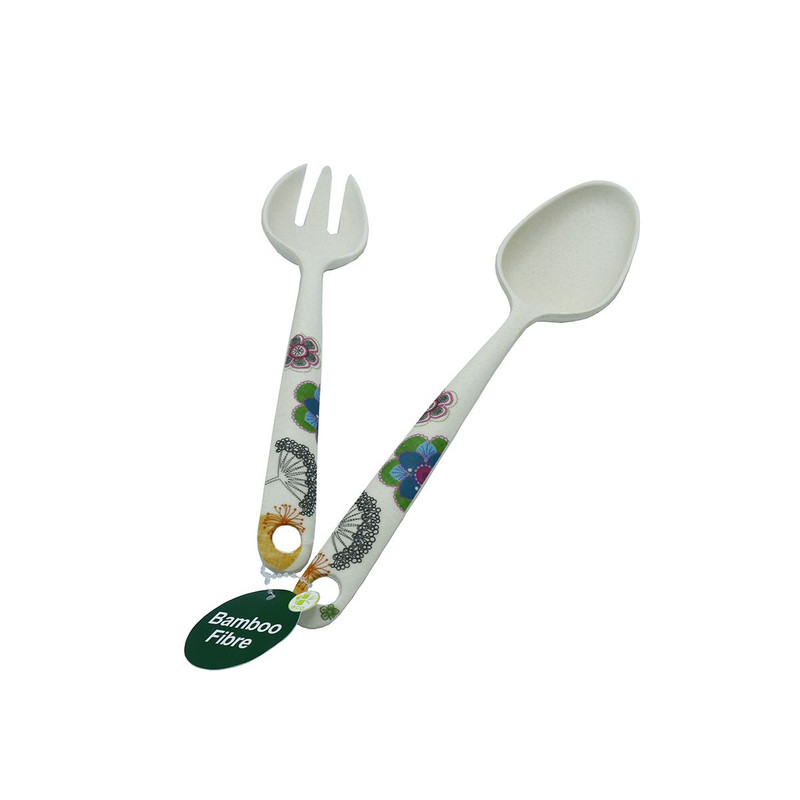 قاشق و چنگال سرو سالاد طرح پرنده