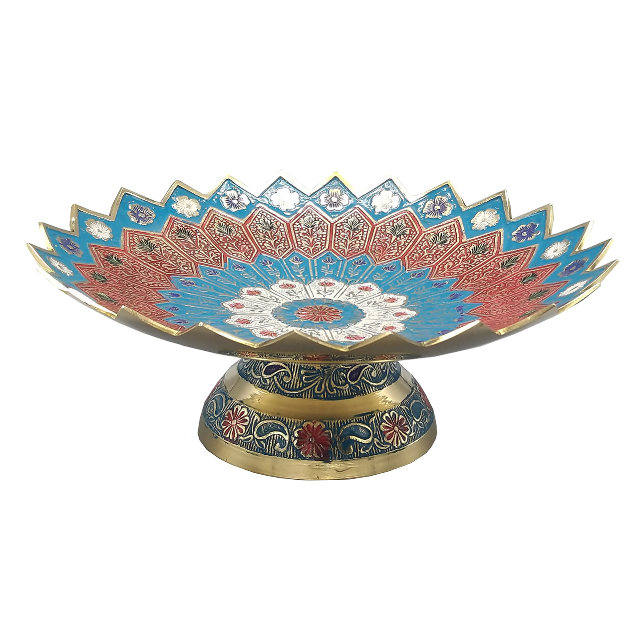 شیرینی خوری میناکاری برنجی مدل نقش کد Ia-951