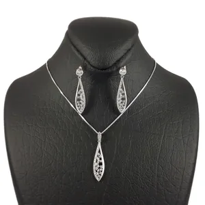 نیم ست نقره زنانه گالری رویتال طرح اشک کد 102003218-1