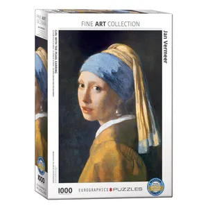 پازل 1000 تكه يوروگرافيكس پازلز طرح دختري با گوشواره مرواريد كد 5158