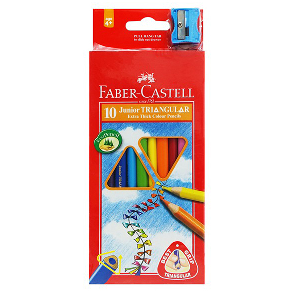 مداد رنگی 10 رنگ فابرکاستل مدل junior