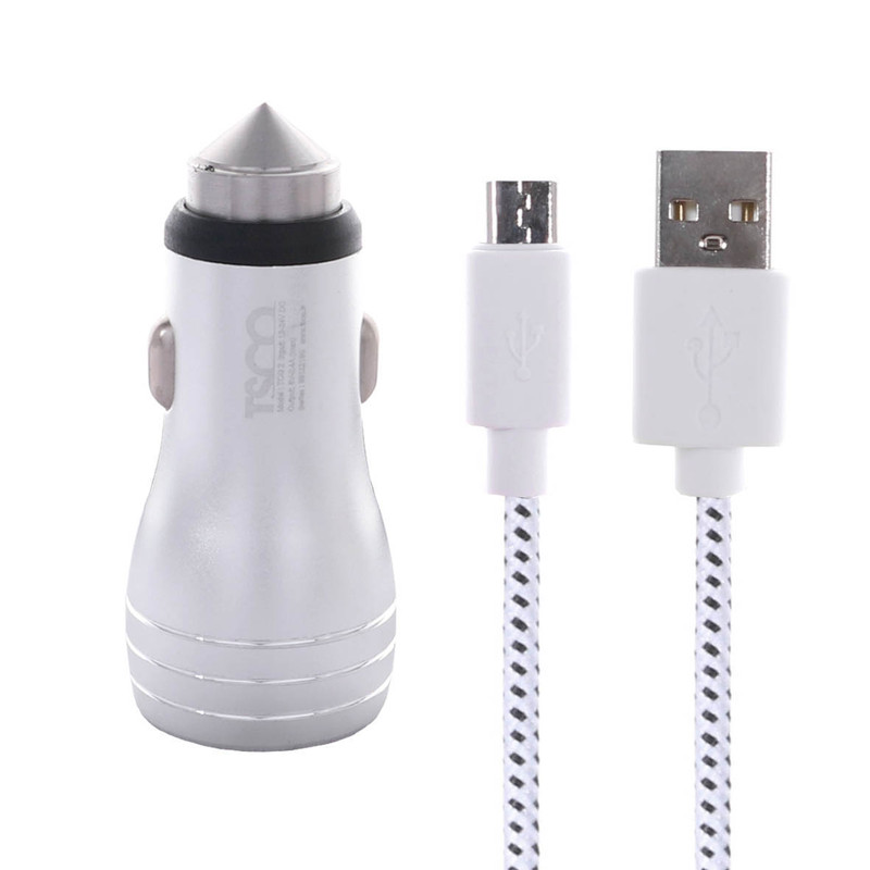 شارژر فندکی تسکو مدل TCG 2 به همراه کابل تبدیل microUSB
