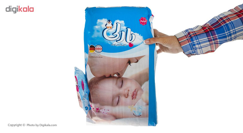 پوشک بارلی سایز 4 بسته 40 عددی به همراه دستمال مرطوب