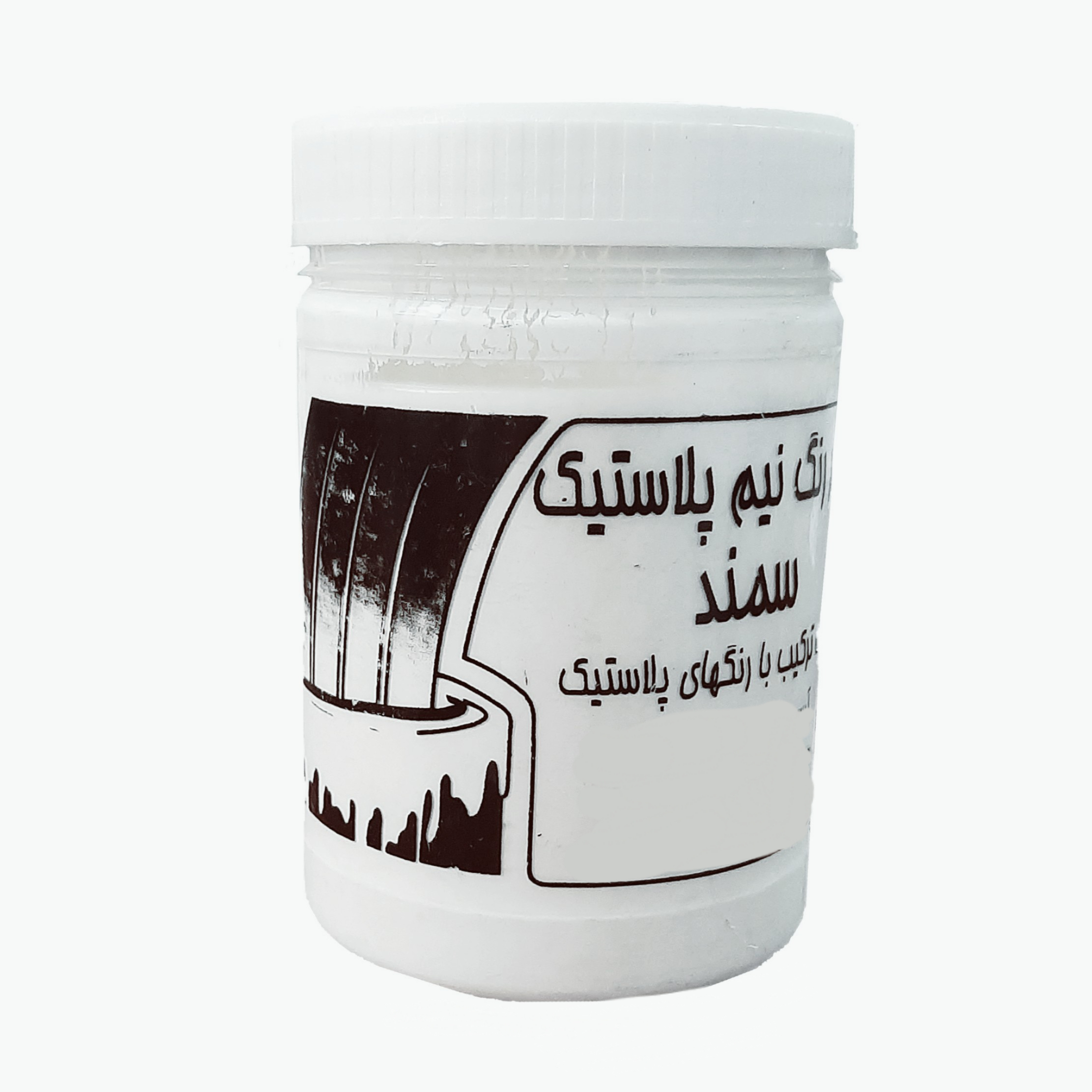 رنگ نیم پلاستیک سفید سمند مدل M223 وزن یک کیلوگرم