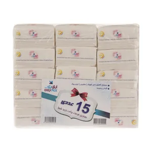 دستمال کاغذی 100 برگ ایزی پیک مدل Flower بسته 15 عددی