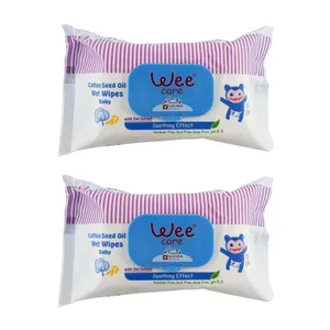 دستمال مرطوب کودک وی کر مدل Cotton Seed Oil مجموعه 2 عددی