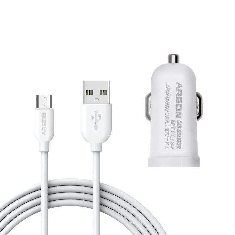 شارژر فندکی آرسون مدل AN-11 به همراه کابل تبدیل microUSB 