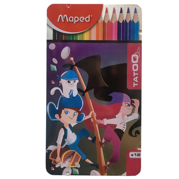 مداد رنگی 12 رنگ مپد مدل تاتو دزد دریایی