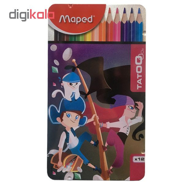 مداد رنگی 12 رنگ مپد مدل تاتو دزد دریایی