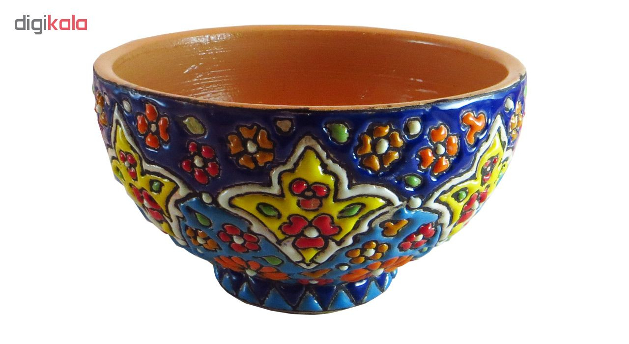 کاسه میناکاری سفالی  مدل گلستان