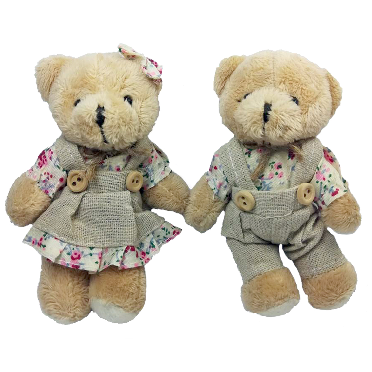 آویز عروسکی طرح خرس  دختر و پسر مجموعه 2 عددی