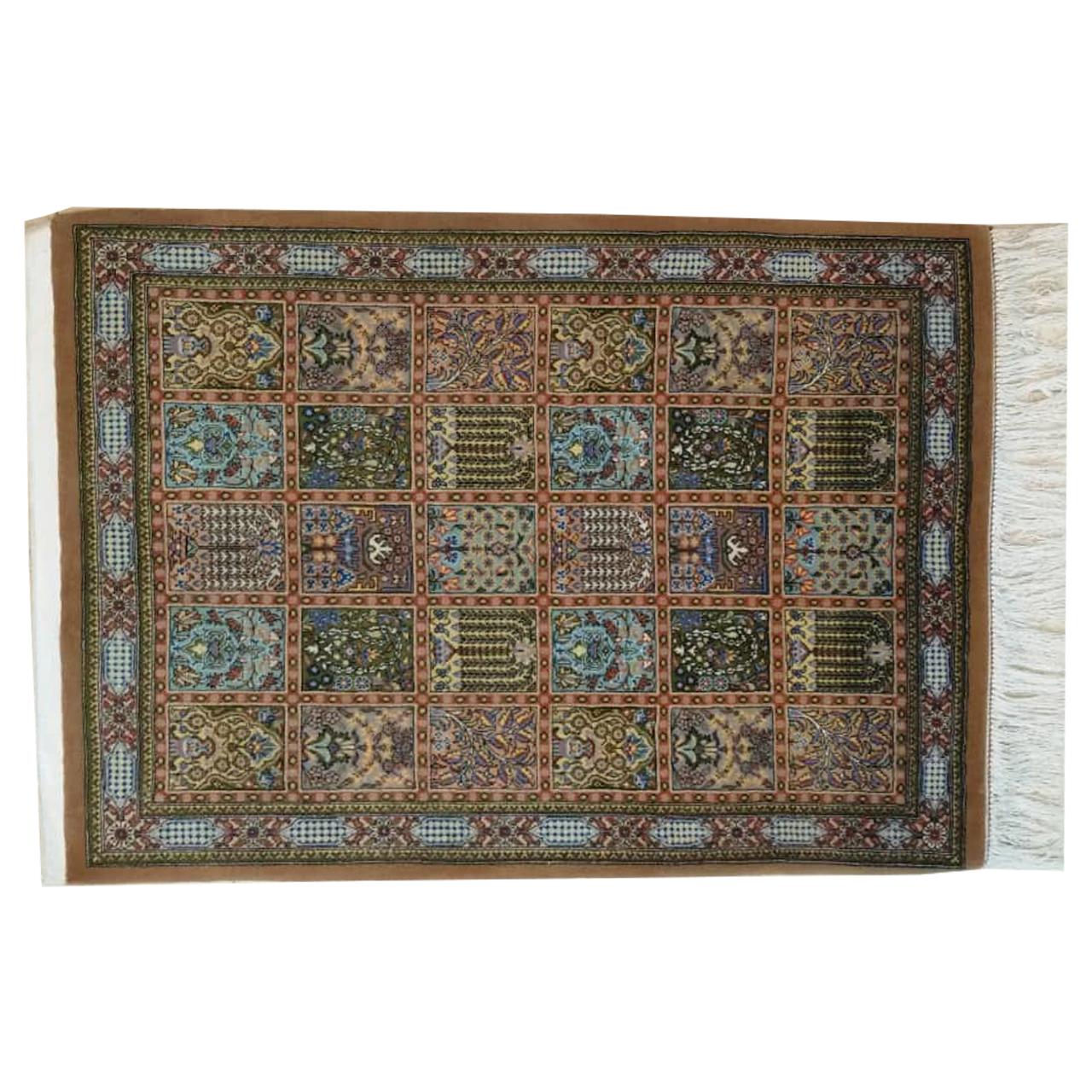 فرش دستبافت يك متري طرح خشتی کد YM.131