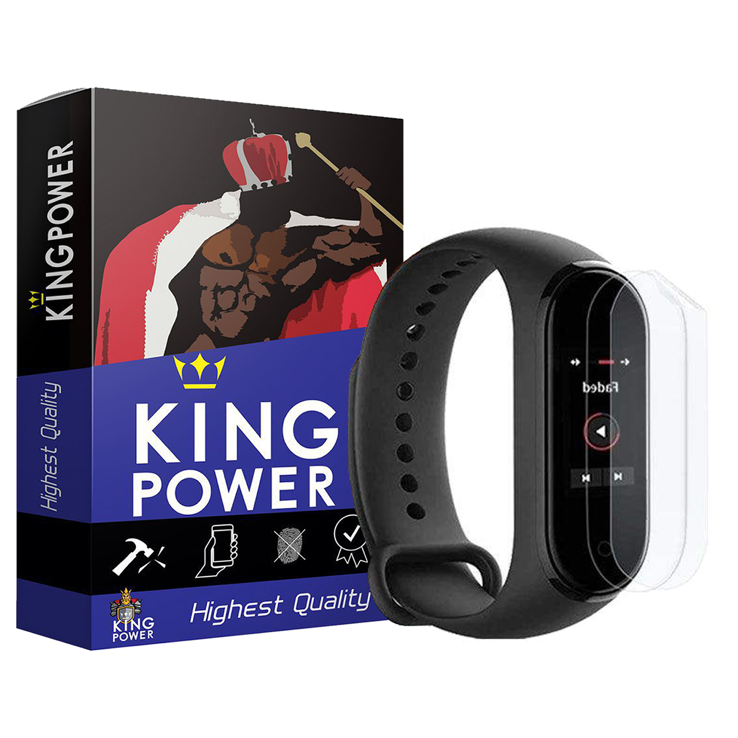محافظ صفحه نمایش کینگ پاور مدل KP مناسب برای مچ بند هوشمند شیائومی Mi Band 4 بسته 2 عددی