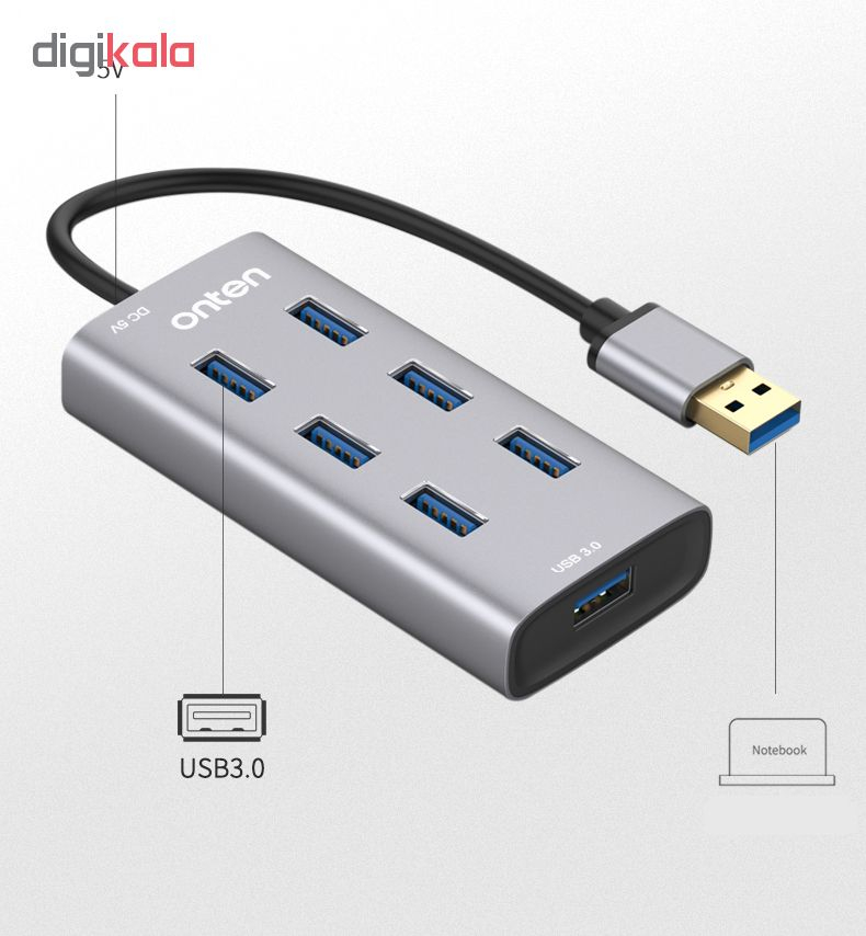 هاب 7 پورت USB 3.0 اونتن مدل OTN-8108