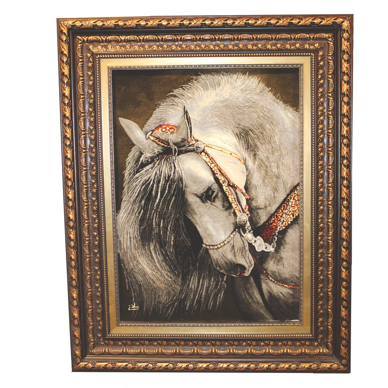 تابلو فرش دستبافت طرح رخ اسب کد 171