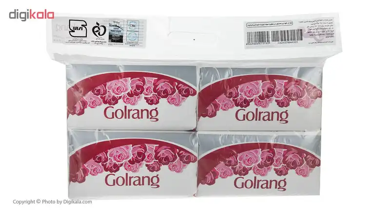 دستمال کاغذی 250 برگ گلرنگ مدل Flower بسته 4 عددی