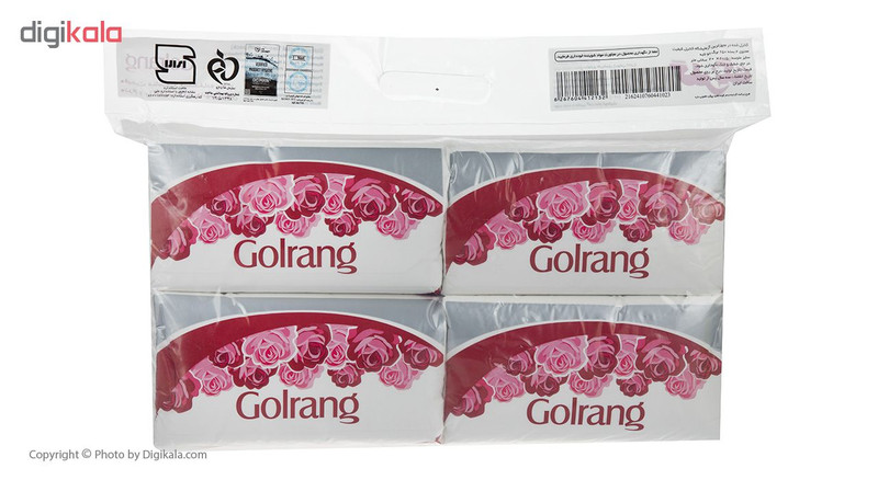 دستمال کاغذی 250 برگ گلرنگ مدل Flower بسته 4 عددی