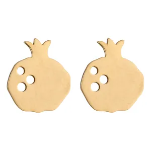 گوشواره میخی طلا 18 عیار زنانه نیکان گلد مدل انار