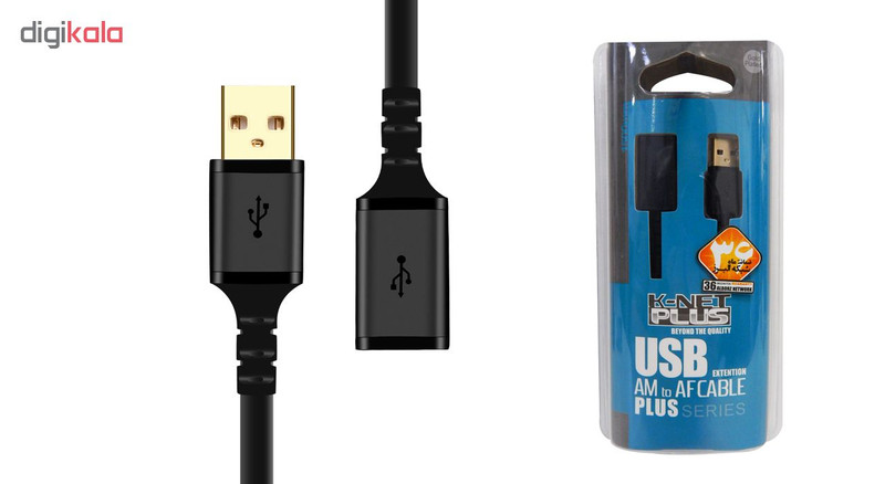 کابل افزایش طول USB2.0 کی نت پلاس مدل KP-C4014 طول 3متر