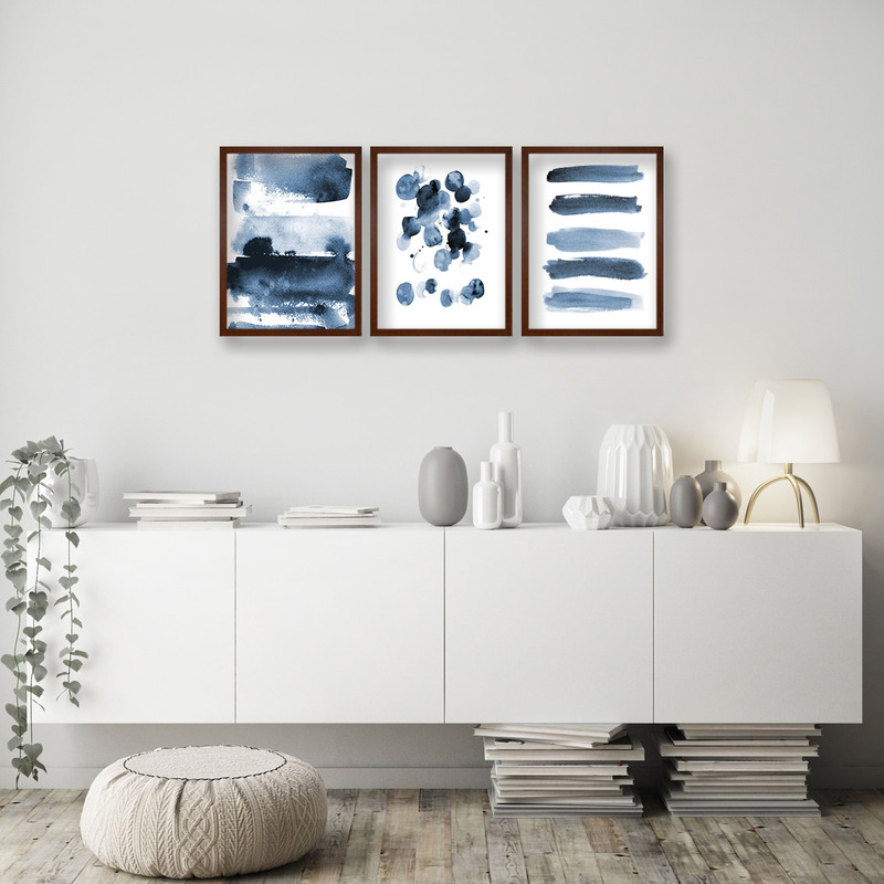 تابلو هیلما گالری کد HAP1876 BR مجموعه 3 عددی