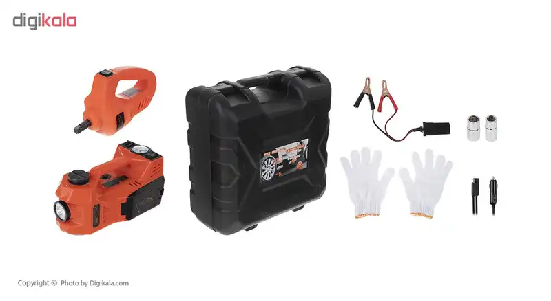 مجموعه پنچرگیری کمپرسور، جک و آچار بکس برقی خودرو اتوویم مدل 001