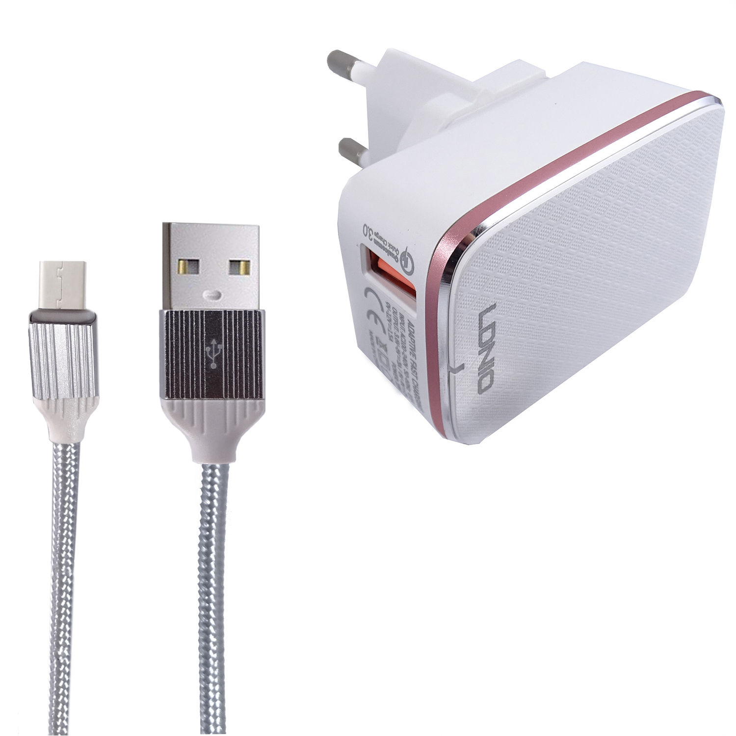 شارژر دیواری الدینیو مدل  A1204Q  به همراه کابل تبدیل USB-C
