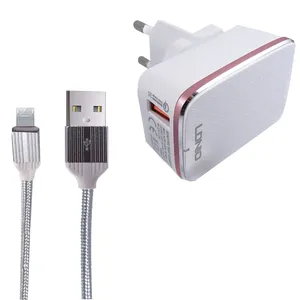 شارژر دیواری الدینیو مدل A1204Q به همراه کابل تبدیل microUSB