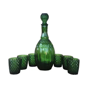 پارچ و لیوان شیشه ای طرح سنتی کد 10