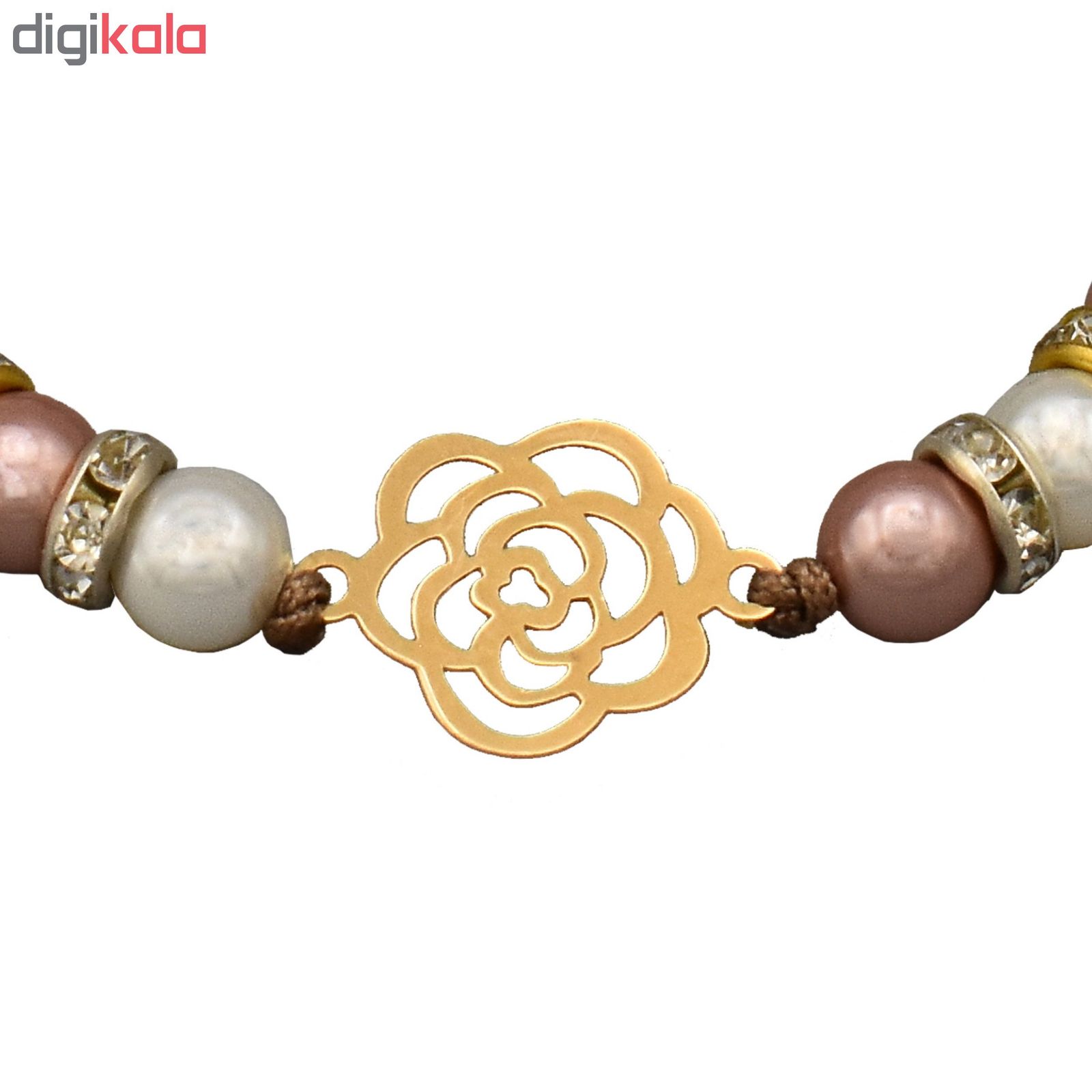 دستبند طلا 18 عیار زنانه آمانژ طرح گل رز کد 152D2587