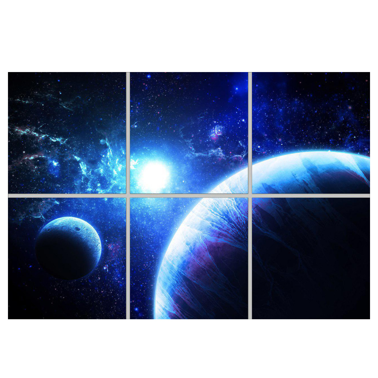 تایل سقفی آسمان مجازی مدل AZ32052 سایز 60*60 سانتی متر مجموعه 6 عددی