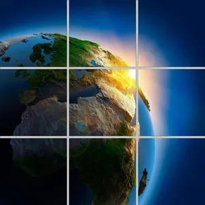 تایل سقفی آسمان مجازی مدل AZ33073 سایز 60*60 سانتی متر مجموعه 9 عددی