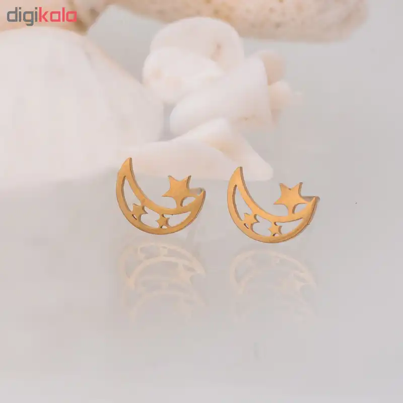گوشواره زنانه طرح ماه و ستاره کد GO1133