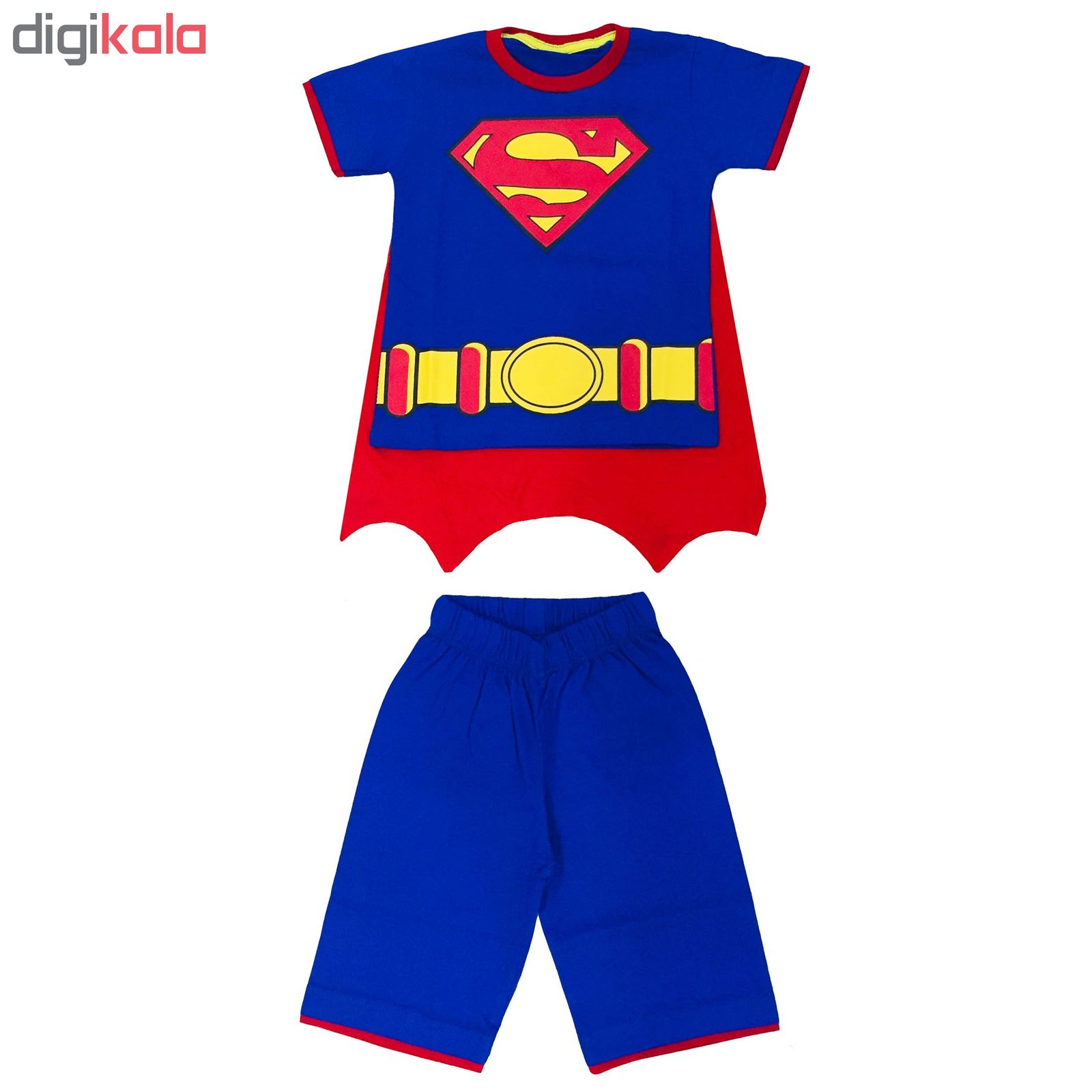 ست تی شرت و شلوارک پسرانه طرح سوپرمن کد 18