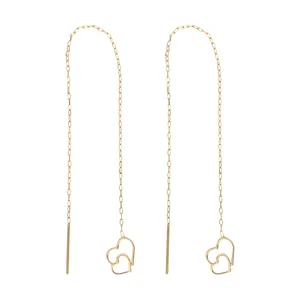 گوشواره طلا 18 عیار زنانه طرح قلب کد EL-004