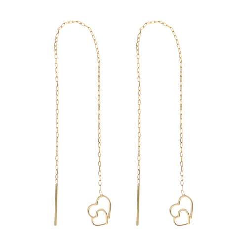 گوشواره طلا 18 عیار زنانه طرح قلب کد EL-004