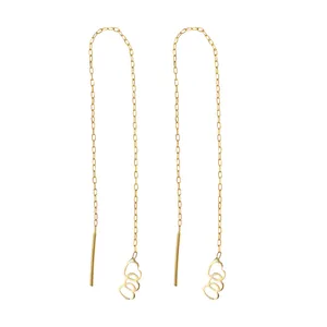 گوشواره طلا 18 عیار زنانه طرح قلب گالری ظهیرالدینی کد EL-003