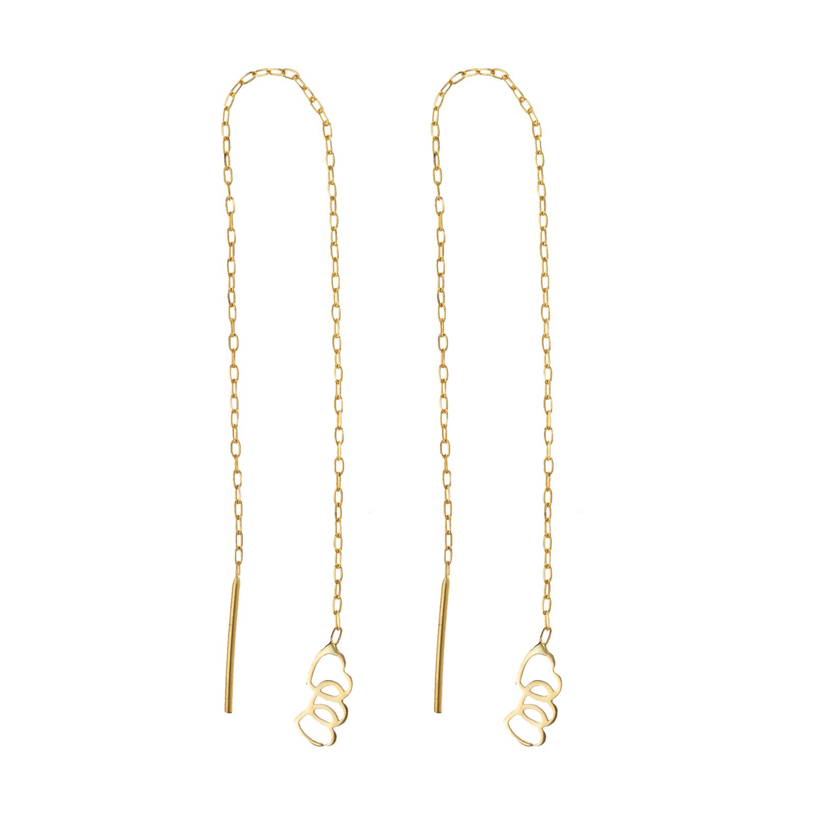 گوشواره طلا 18 عیار زنانه طرح قلب گالری ظهیرالدینی کد EL-003 -  - 1