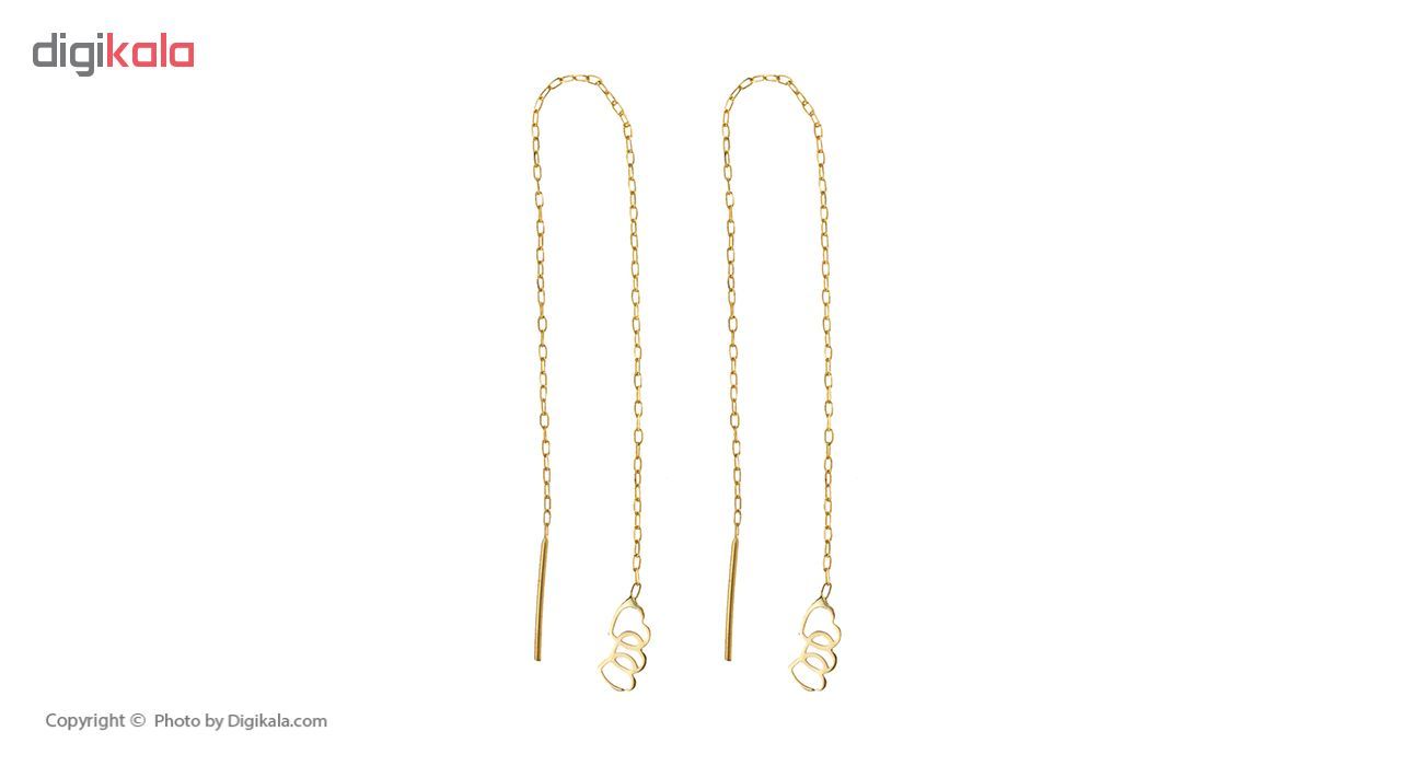 گوشواره طلا 18 عیار زنانه طرح قلب گالری ظهیرالدینی کد EL-003 -  - 2