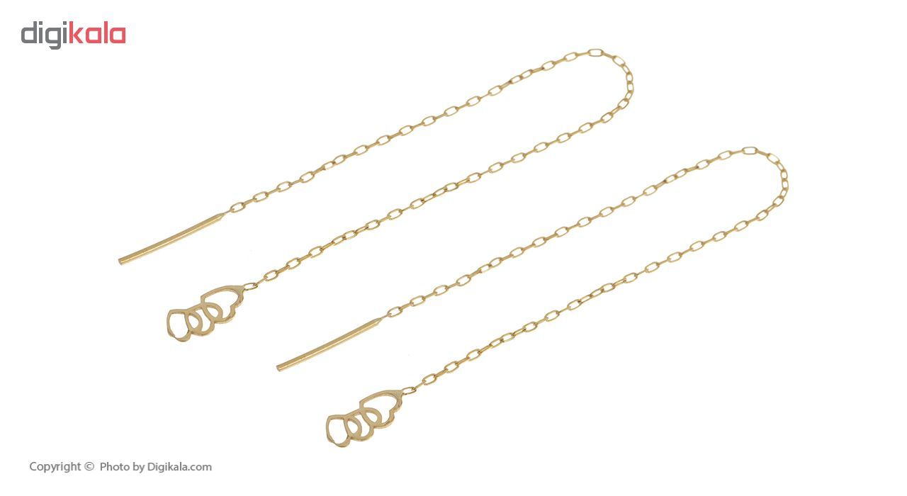 گوشواره طلا 18 عیار زنانه طرح قلب گالری ظهیرالدینی کد EL-003 -  - 3